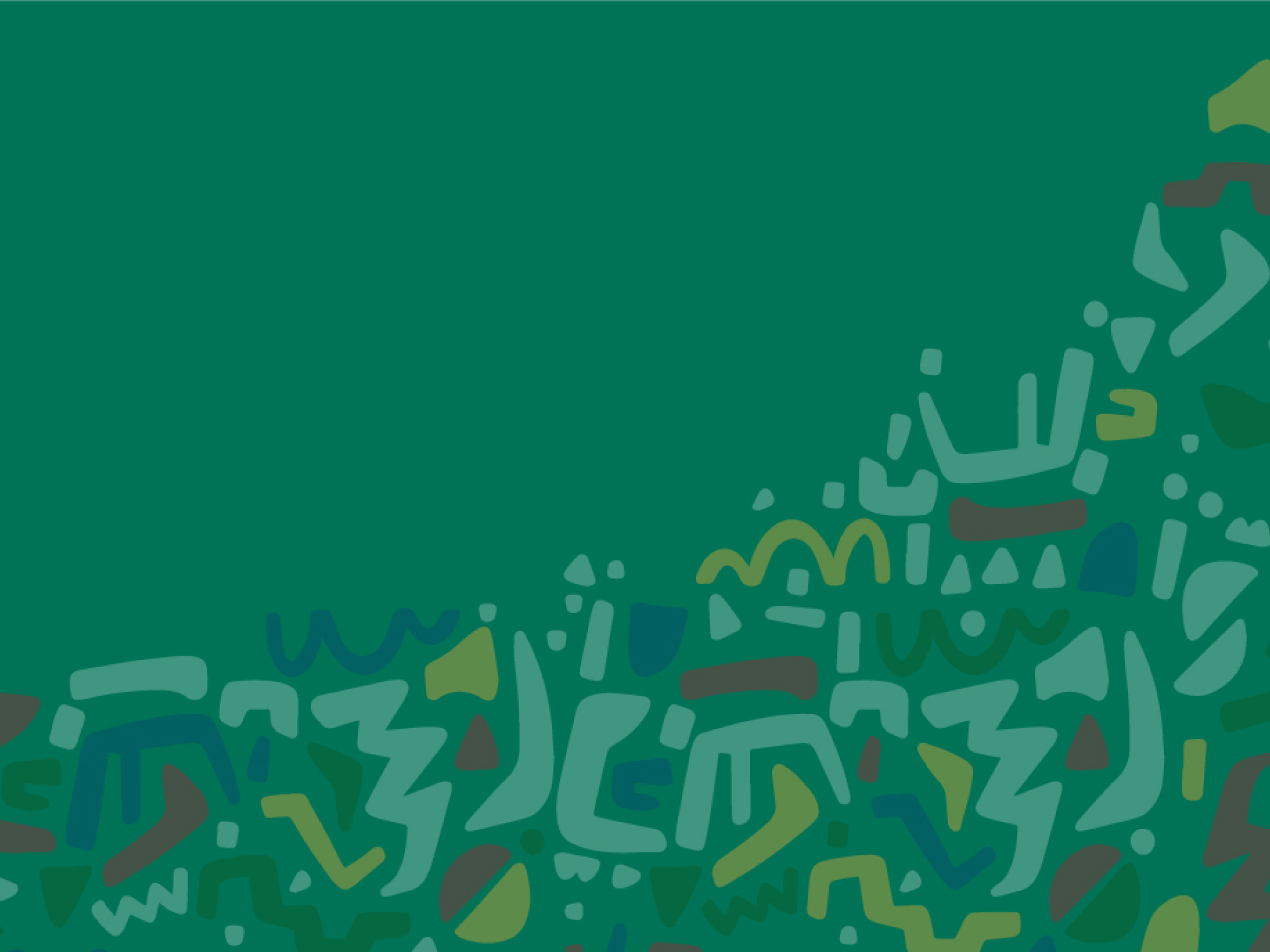 muted green banner with colourful shapes